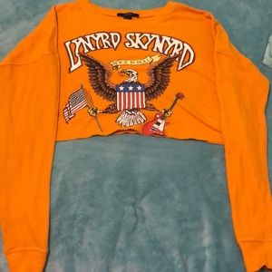 Yellow/Orange Long sleeve kinda crop top